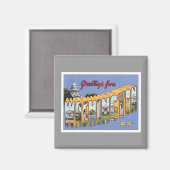 Aimant Salutations De Washington, D.C. USA (Recto/Verso)