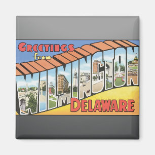 Aimant Salutations de Wilmington Delaware, cru