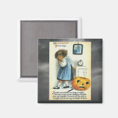 Aimant Salutations d'Halloween vintage (Recto/Verso)