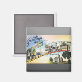 Aimant Salutations Du Connecticut, Vintage (Recto/Verso)