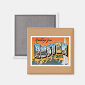 Aimant Salutations Du Massachusetts De Boston (Recto/Verso)