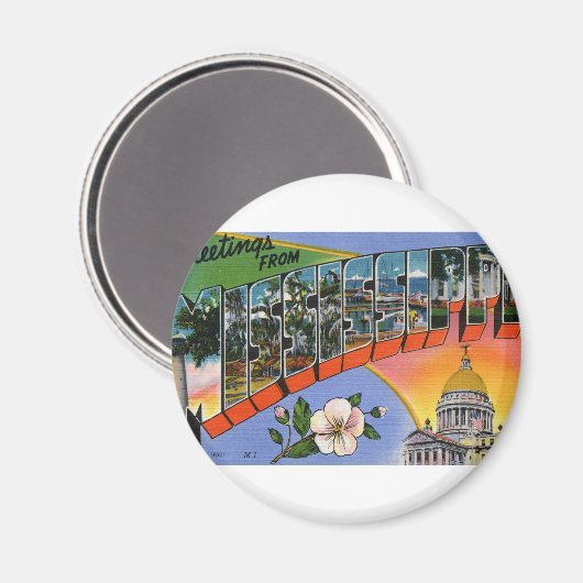 Aimant Salutations Du Mississippi (Recto/Verso)