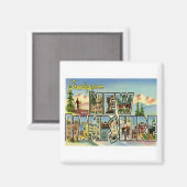 Aimant Salutations Du New Hampshire (Recto/Verso)