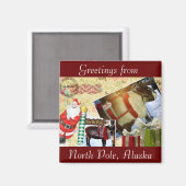 Aimant Salutations Du Pôle Nord, Alaska (Recto/Verso)