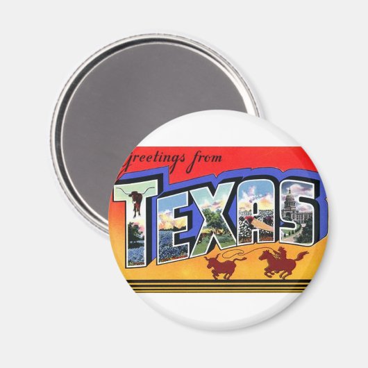 Aimant Salutations Du Texas (Recto/Verso)