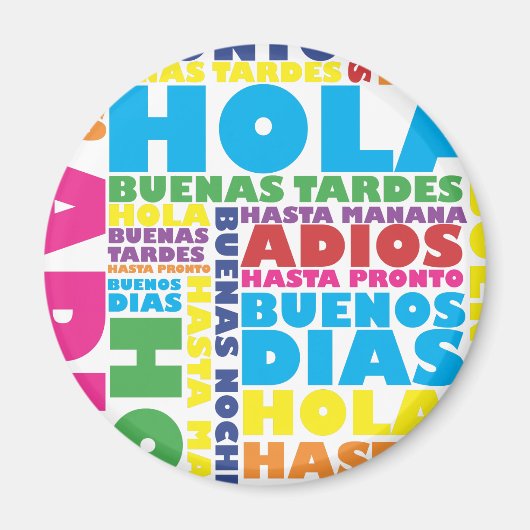 Aimant Salutations en espagnol (Devant)