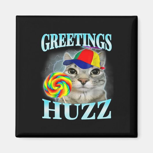 Aimant Salutations Huzz Funny Gen Z Gen Alpha Slang Mème (Devant)