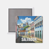 Aimant Salvador Brésil Perlourinho Voyage (Recto/Verso)