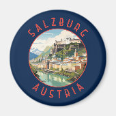 Aimant Salzbourg Autriche Cercle en détresse rétro (Devant)