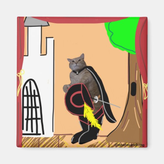 Aimant Sam Le Cat Oubliant Son Amante De Lignes (Devant)