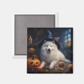 Aimant Samoyèdes Citrouilles Halloween Épouvantable (Recto/Verso)