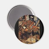 Aimant Samurai au combat, vers les années 1800 (Recto/Verso)