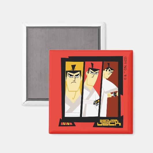 Aimant Samurai Jack Caractère Tri-Panel Futuristic Frame (Recto/Verso)