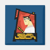 Aimant Samurai Jack Souriant Futuristic Frame Graphic (Devant)