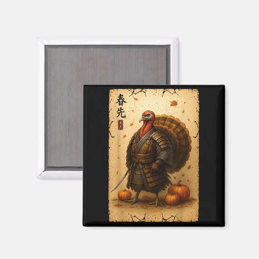 Aimant Samurai Turkey Thanksgiving Japanese Warrior Anime (Recto/Verso)