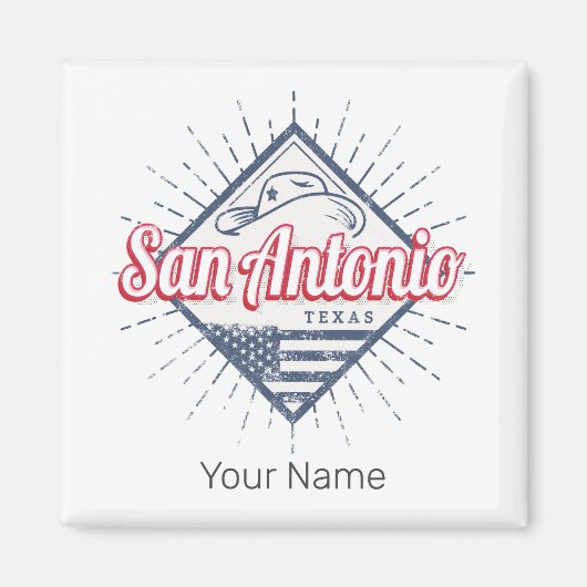 Aimant San Antonio City Texas États-Unis Vintage USA (Devant)