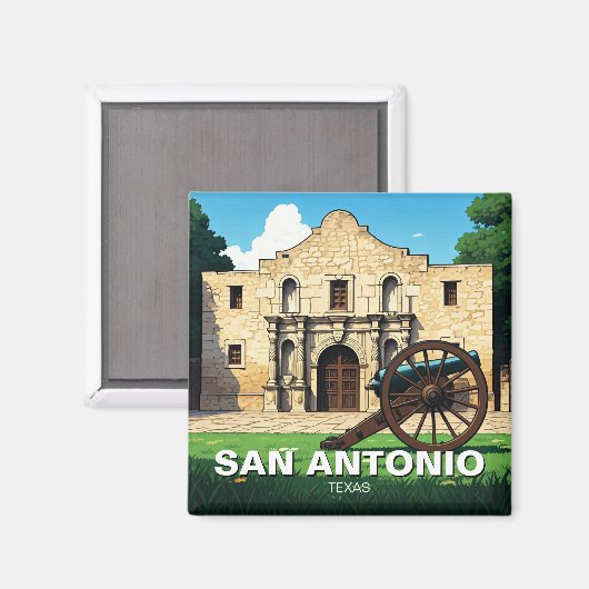 Aimant San Antonio Texas Alamo Travel (Recto/Verso)