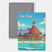 Aimant San Diego California Coronado Hotel (Recto/Verso)
