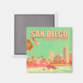 Aimant San Diego California Downtown Souvenirs 1950 (Recto/Verso)