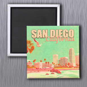 Aimant San Diego California Downtown Souvenirs 1950