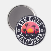 Aimant San Diego California Sunset Vacation Souvenirs 60s (Recto/Verso)