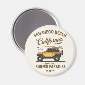 Aimant San Diego California Surfer Paradise (Recto/Verso)