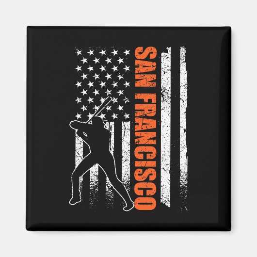 Aimant San Francisco Baseball Flag Usa Vintage Patriotic  (Devant)