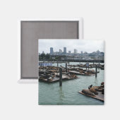Aimant San Francisco et Pier 39 Sea Lions City Skyline (Recto/Verso)