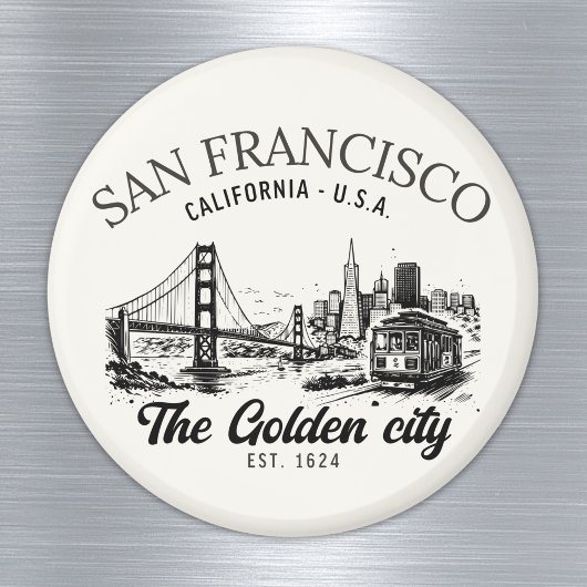 Aimant San Francisco Golden Gate Vintage