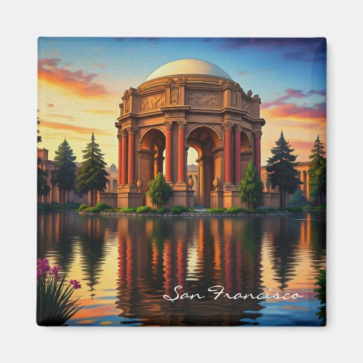 Aimant San Francisco Palace of Fine Arts Sunset (Devant)