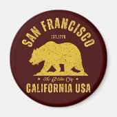 Aimant San Francisco Retro California Travel (Devant)