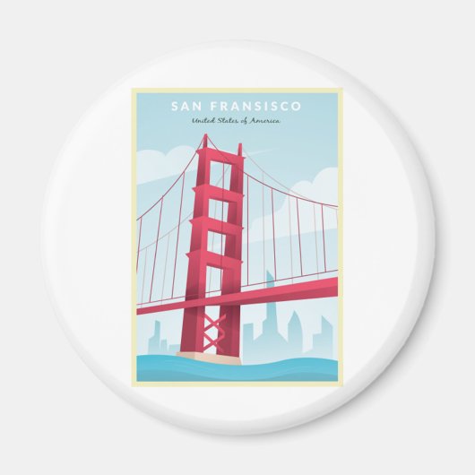 Aimant San Fransisco, USA - Vintage Travel Poster (Devant)