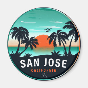 Aimant San Jose California Retro Sunset Souvenirs 80s