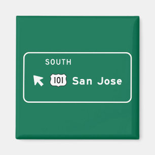Aimant San Jose, panneau routier de CA