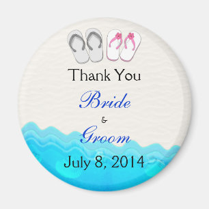 Aimant Sandales de plage Mariage Merci