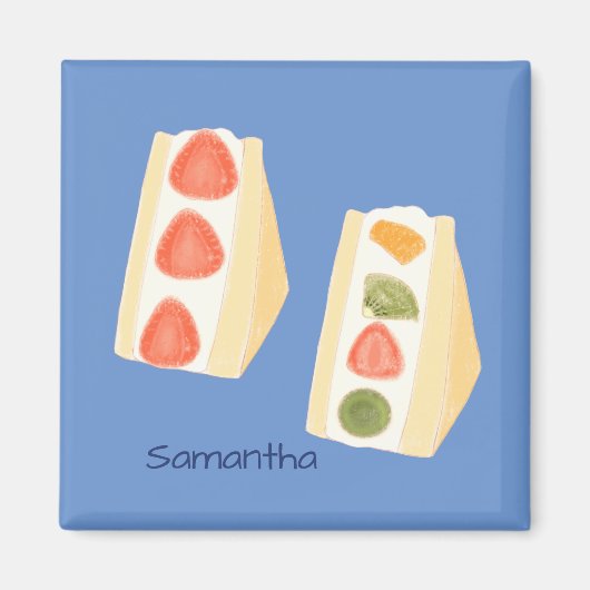 Aimant Sandwichs à dessert de fruits et de crème (Devant)