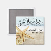 Aimant Sandy Beach Starfish Sauvez la date (Recto/Verso)