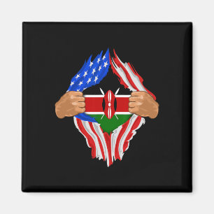 Aimant Sang kenyan en moi Cadeau du drapeau kenyan