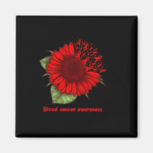 Aimant sang rouge cancer conscience tournesol cadeau guer