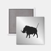 Aimant Sanglier à face noire argenté (Recto/Verso)