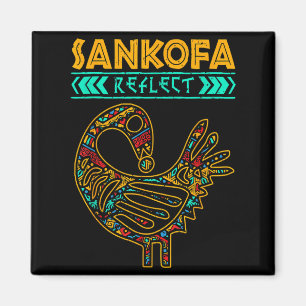 Aimant Sankofa Histoire Noire Afro Africain Fierté Hommes