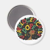 Aimant Sans excuses Dope Black Girl Afro (Recto/Verso)