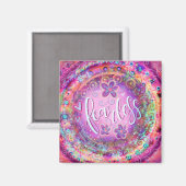 Aimant Sans peur rose Floral Inspirationnel Whimsy Pretty (Recto/Verso)