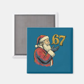 Aimant Santa 67 Number Funny Christmas Meme Se  (Recto/Verso)