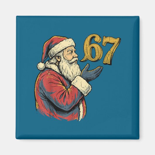 Aimant Santa 67 Number Funny Christmas Meme Se  (Devant)