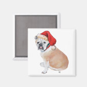 Aimant Santa Bouledogue Anglais (Recto/Verso)