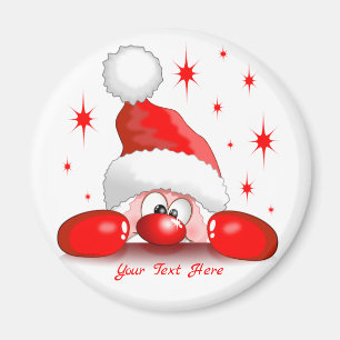 Aimant Santa Cartoon Cute Peeking Character © BluedarkArt