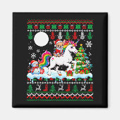 Aimant Santa Chihuahua Riding Unicorn Sweater Christmas O (Devant)