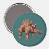 Aimant Santa Claus À cheval Sur Stegosaurus (Recto/Verso)