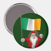 Aimant Santa Claus Avec L'Ensigne D'Irlande (Recto/Verso)